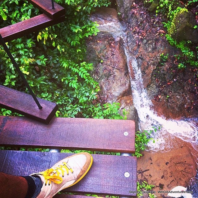 Walk above a waterfall